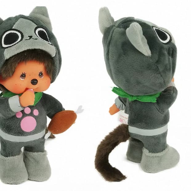 고양이 몬치치 검/흰 S 인형