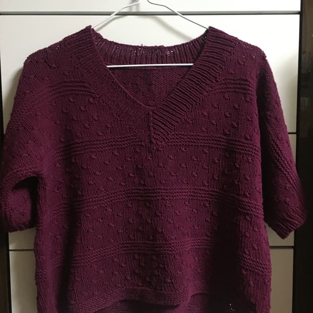 빈티지 꽈배기 반팔 니트