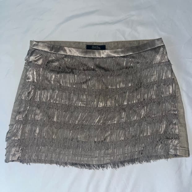 undercover satin tassle mini skirt