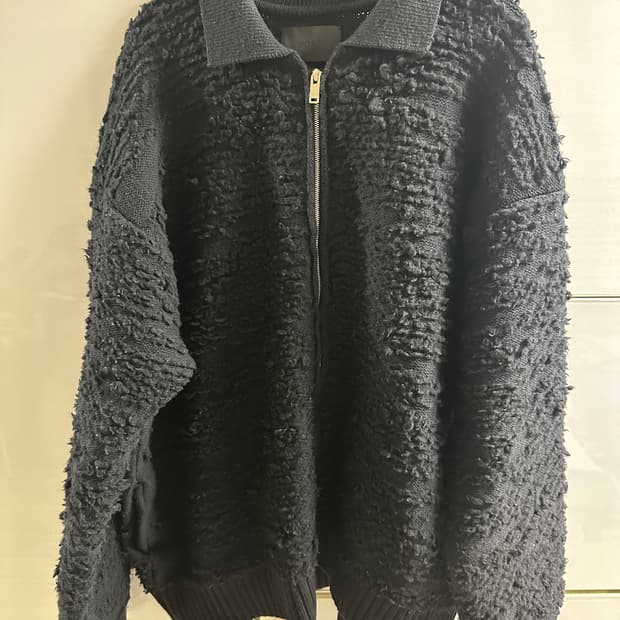 YOKE 요크 24FW 자카드 울 집업 니트 블루종