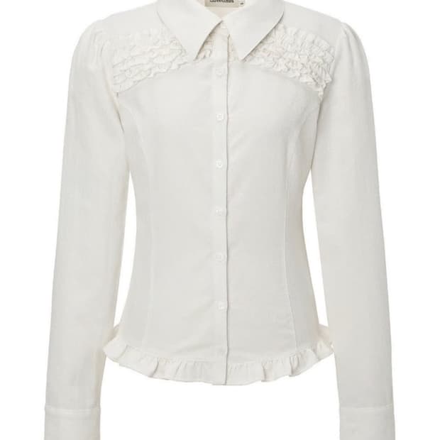 쓰리타임즈 빈티지 프릴 셔츠 s 