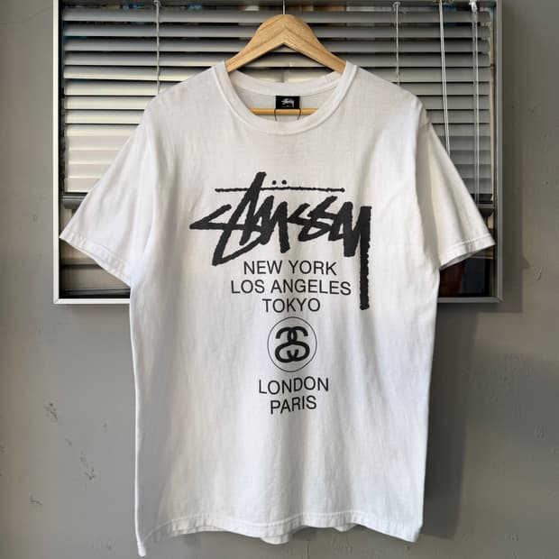 Stussy World Tour White Short Sleeve