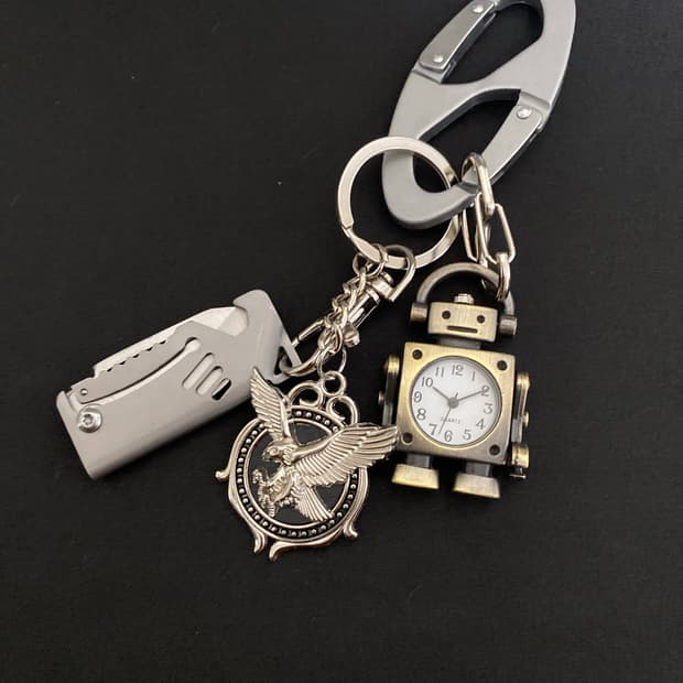 빈티지 로봇 시계 키링