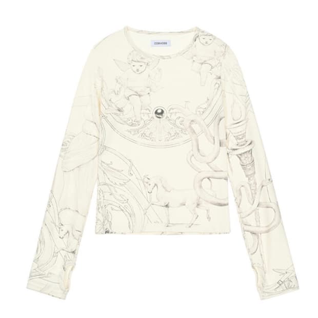 코스모스 cosmoss 프린트 티셔츠 