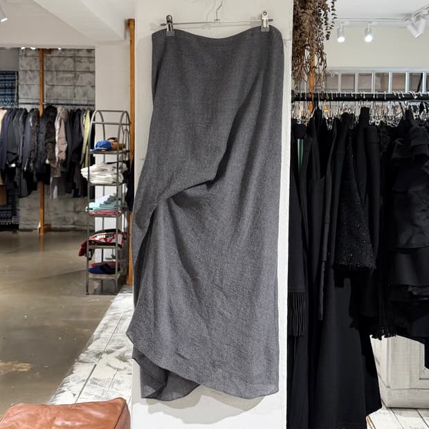 모르간 르 페이 그레이 드레이프 롱 스커트