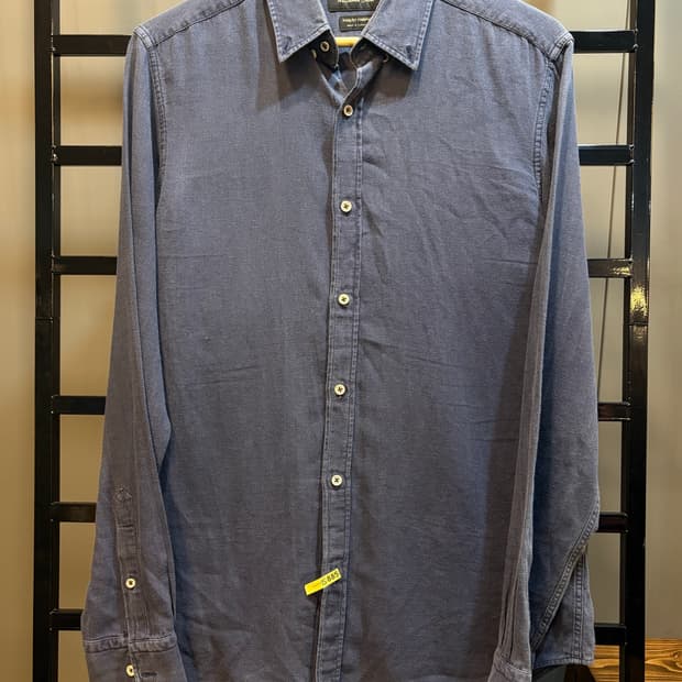 [44] 마시모두띠 (Massimo Dutti) 블루종 코튼 긴팔 셔츠 