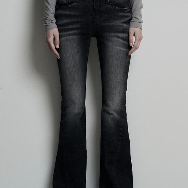 시너진 캣워싱 데님 블랙