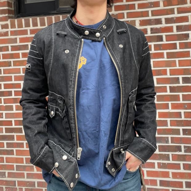 블랙 모토사이클 데님 자켓