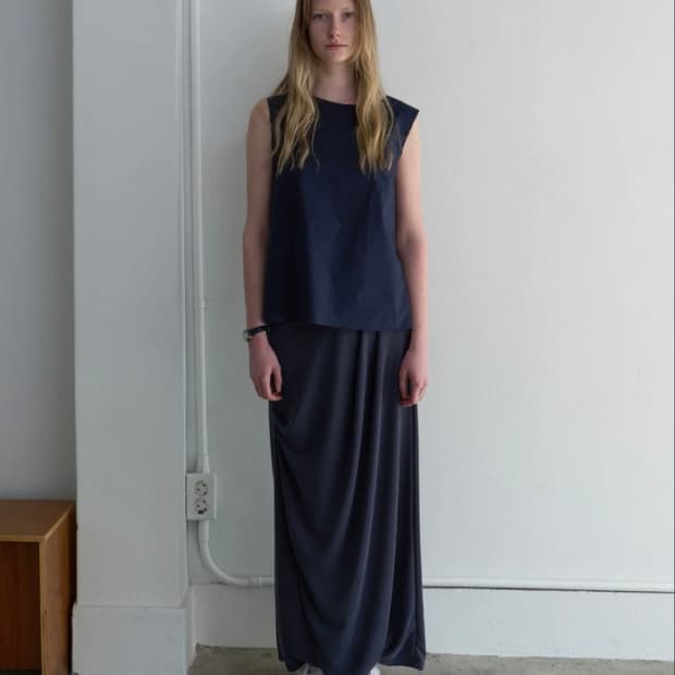 Pica DRAPED MAXI SKIRT (navy)
