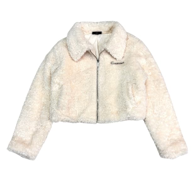 널디 크롭 퍼 자켓