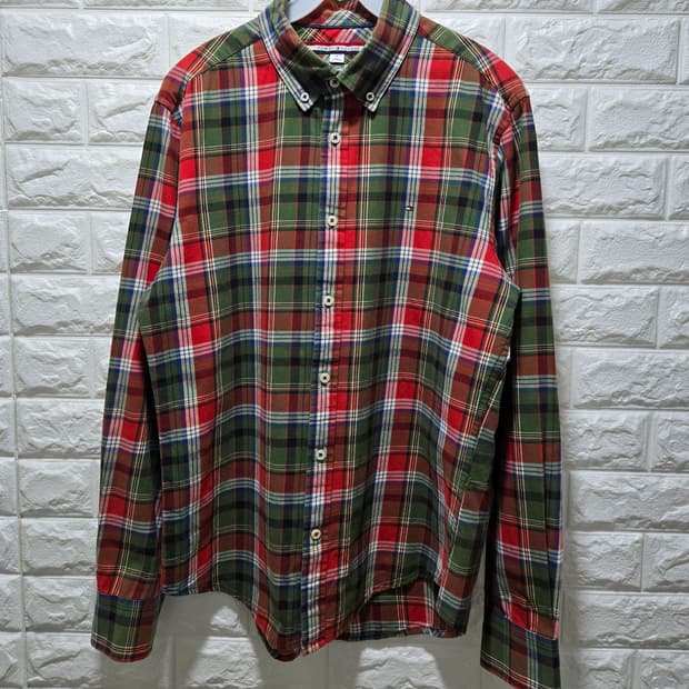 타미힐피거 커스텀핏 체크셔츠 체크남방 95