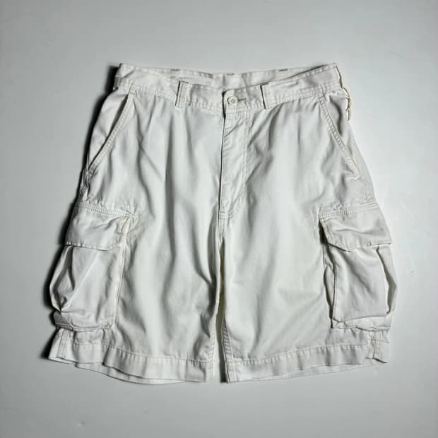 폴로 랄프로렌 00's 화이트 카고 코튼 반바지 R1860