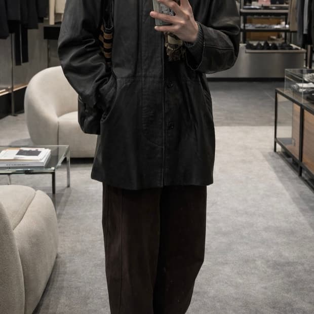 vtg lambskin snap carcoat