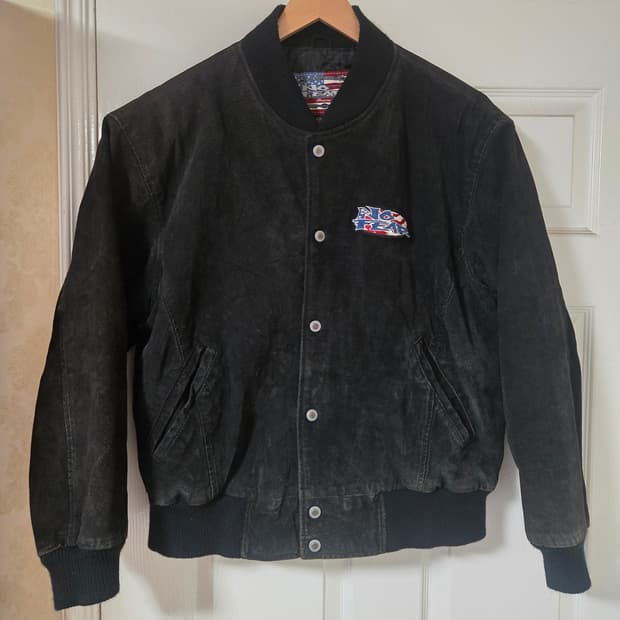 90s No fear leather jacket