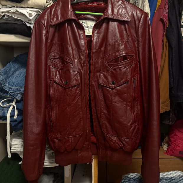 Berman’s vintage leather jacket