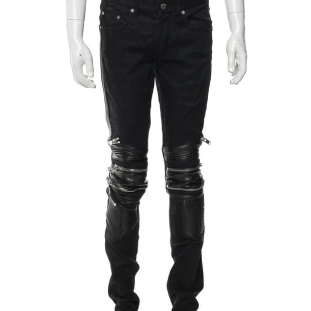 Slp 13 leather panel jeans