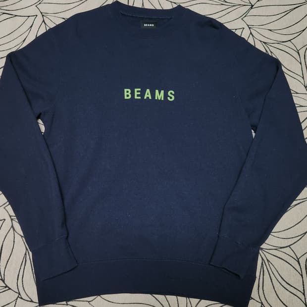 BEAMS 빔즈 남성 네이비 맨투맨 L 사이즈