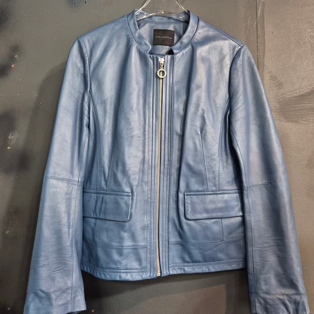 HÔTEL PARTICULIER 블루 가죽 자켓 55