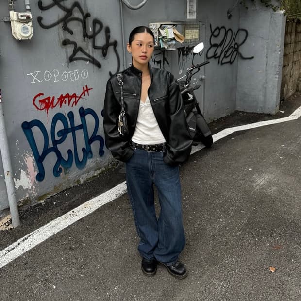 오데스 레더 자켓 LEATHER ZIP-UP JACKET