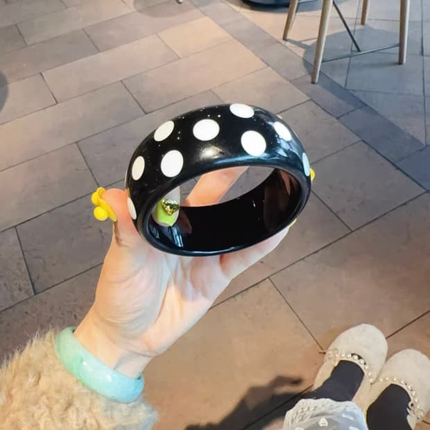 빈티지 도트 뱅글 팔찌 3개 세트