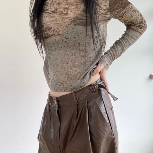 메쉬 프린트 티