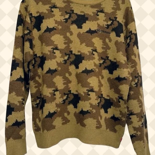 슈프림 카모 니트 스웨터