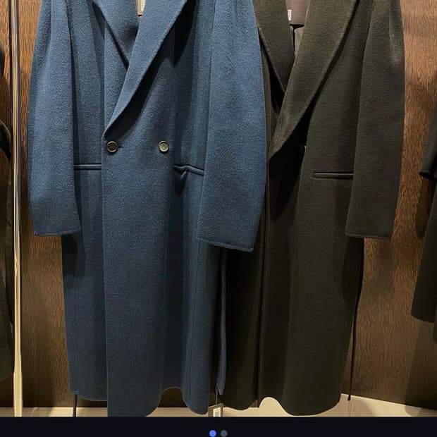 시스템옴므 캐시미어 블렌드 벨티드 코트 / 105 / 그린