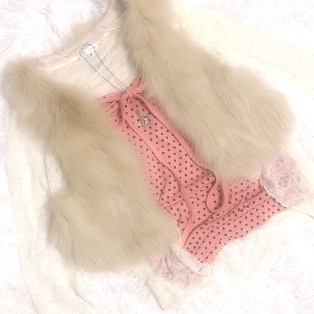 여우퍼 조끼 여우털 100% 베스트