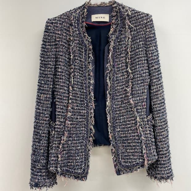 한섬 마인 이태리원단 트위드 자켓 네이비