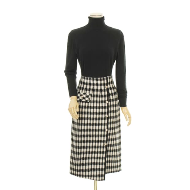 더히스토리(the history) 언발 체크니트스커트 55-66 새상품