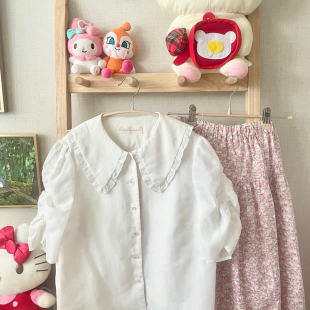 모리걸 빈티지 카라 레이스 블라우스 🎀🤍