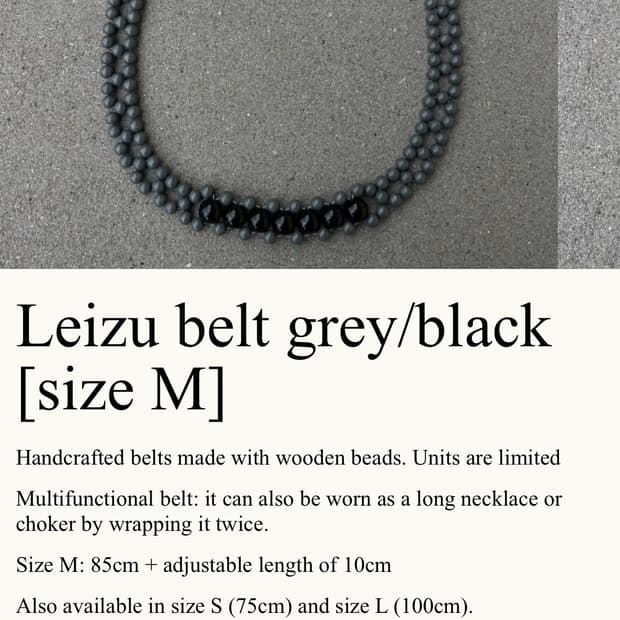 Talina 우드 벨트 블랙/블루 M