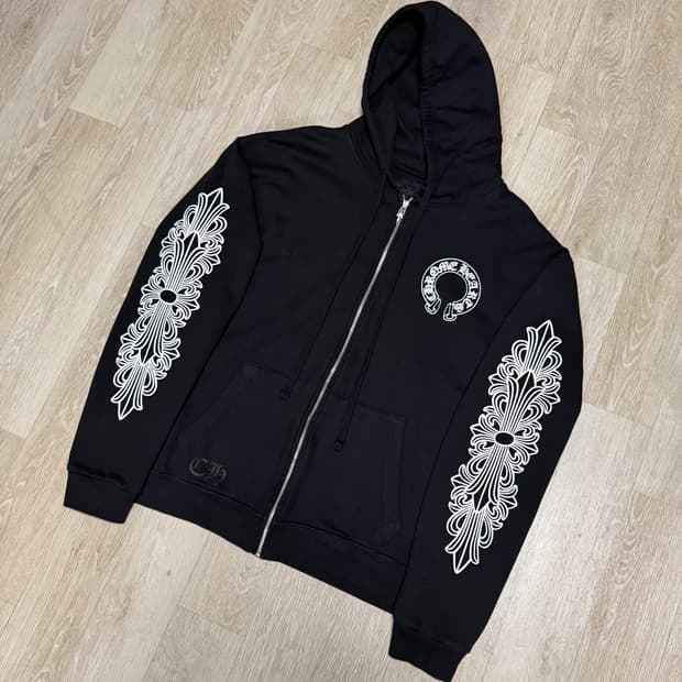 [XL/새상품급] 크롬하츠 홀스슈 플로랄 헤비웨이트 후드집업