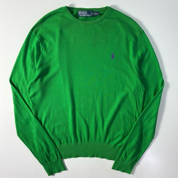 Polo  폴로 랄프로렌 자수 코튼 그린 니트 