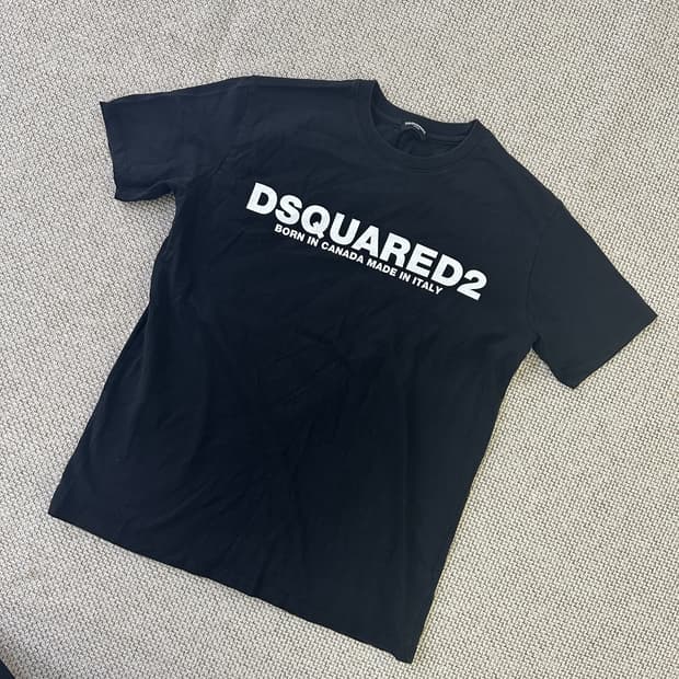 L 디스퀘어드2 블랙 로고 프린팅 반팔 0407D