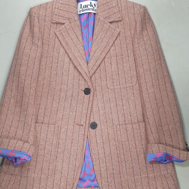 럭키슈에뜨 헤링본 여성 자켓