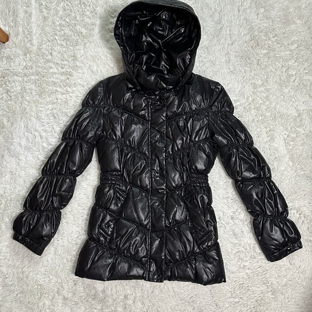 NII Qualified 블랙 후드 패딩 S(90)