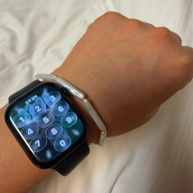 일본 남자 담수 진주 팔찌  20cm