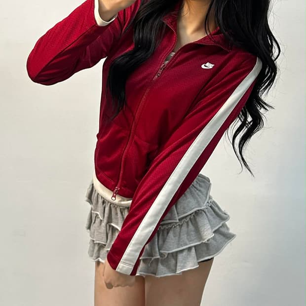 나이키 y2k 버건디 여리핏 걸즈 트랙탑 희귀져지(S)