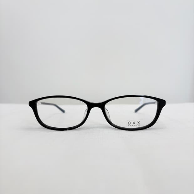 O&X Newyork 블랙 큐빅 빈티지 뿔테