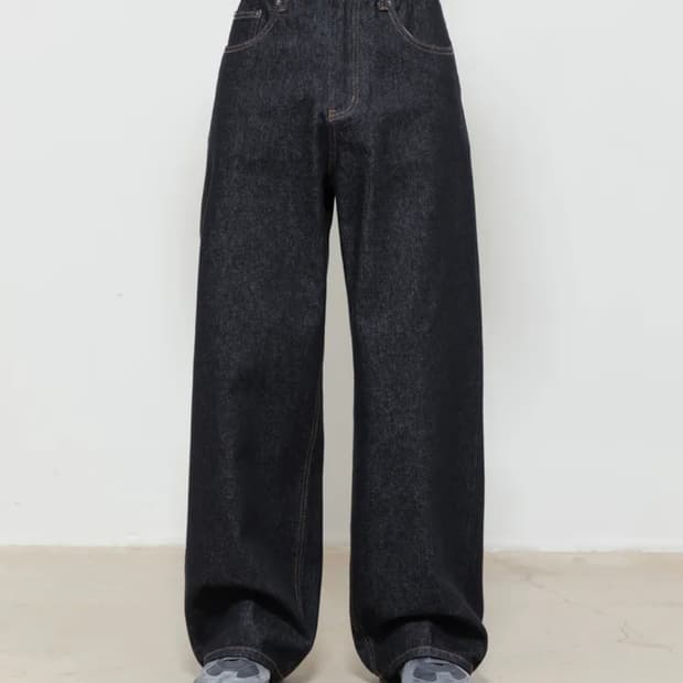 와이드 세미 플레어 데님 팬츠