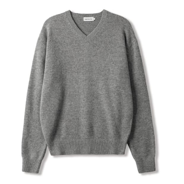 스테디에브리웨어 sew 코지 울 캐시미어 브이넥 니트( 멜란지 그레이) 