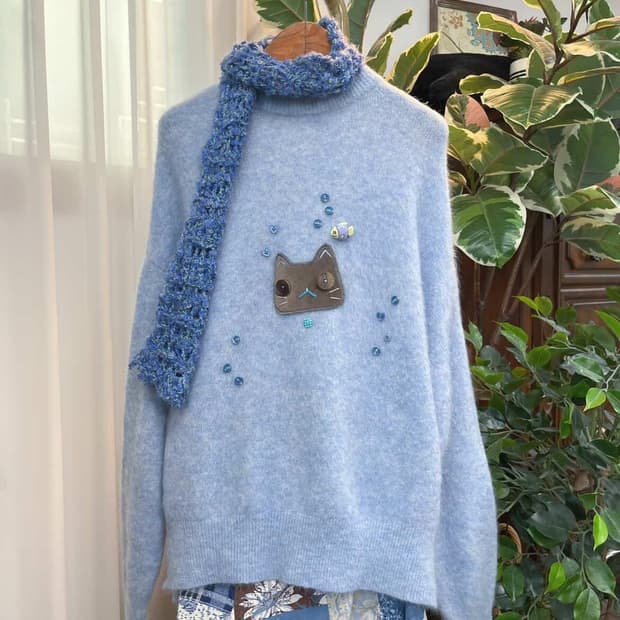 케미컬시스터즈 하늘케냥이 니트