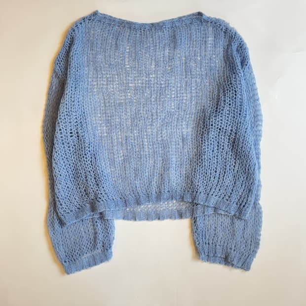 BLUE MOHAIR LOOSE KNIT SWEATER