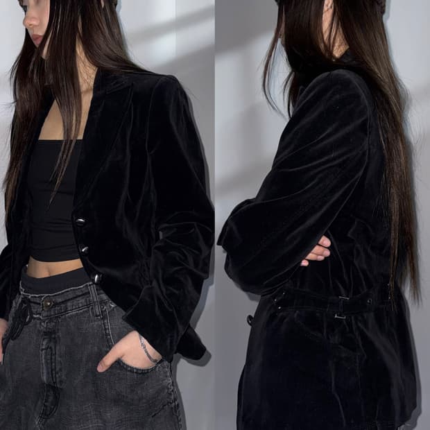 MOGA 벨벳 블레이저 