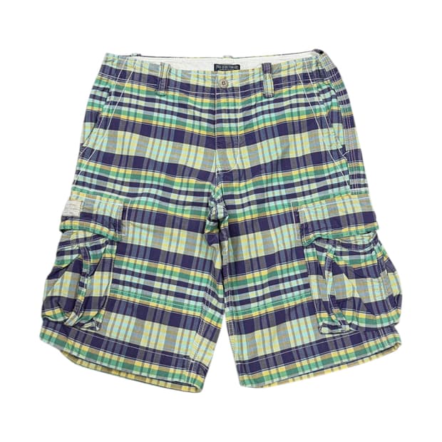 폴로 진스 컴퍼니 체크 포켓 카고 반바지 32