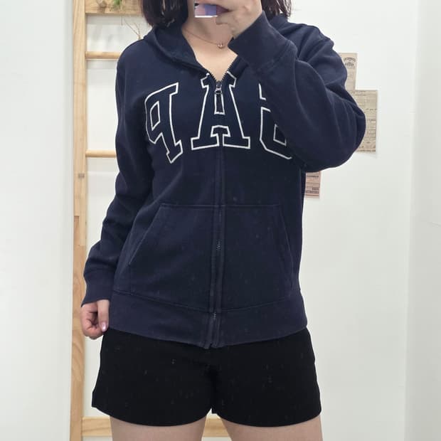 [프립]XL/갭 키즈 GAP 네이비 로고 후드 집업