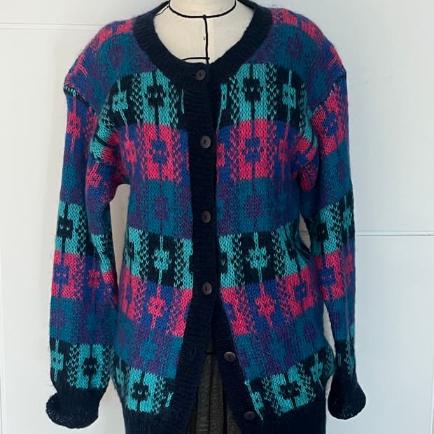 일본 빈티지 패턴 가디건 