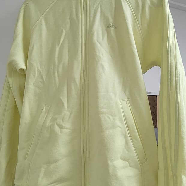 아디다스 레몬색 연노란색 후드집업