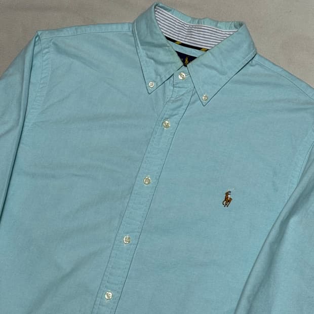 L 폴로랄프로렌 슬림핏 민트 셔츠